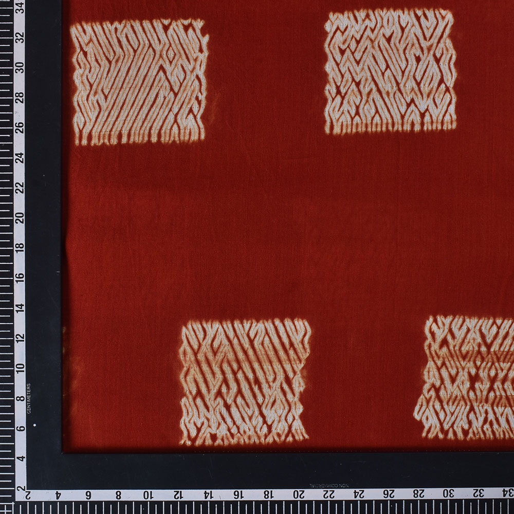 ABSTRACT MAROON SHIBORI 90 GSM MERCERISED COTTON FABRIC