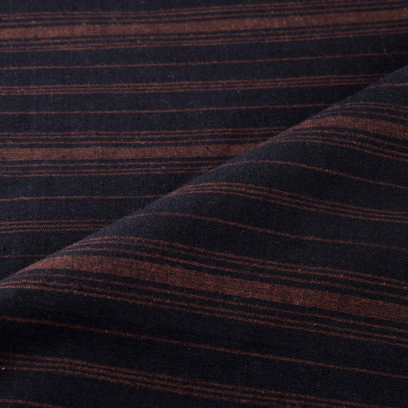 Stripe Black Brown Khadi Cotton 150 GSM Fabric