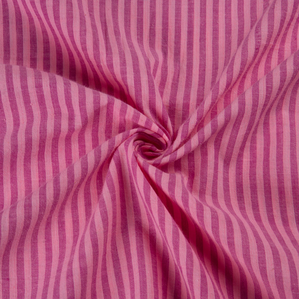 Stripe Pink Pure Cotton 82 GSM Handwoven Fabric