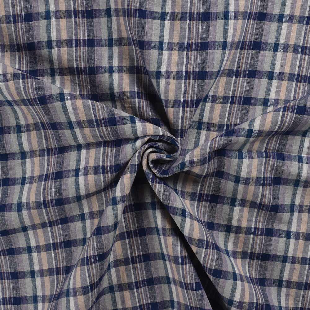 Check Multi Color Pure Cotton 92 GSM Handwoven Fabric