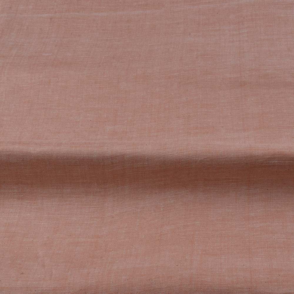 CHAMBRAY PEACH KHADI COTTON 115 GSM HANDWOVEN FABRIC N24