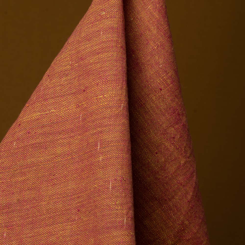 Plain Brown Khadi 122 GSM Fabric - Handspun & Handwoven