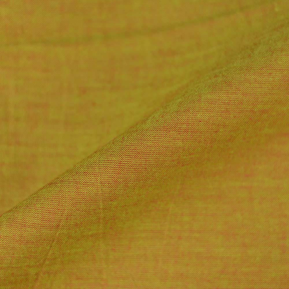 Chambray Dark Yellow Pure Cotton 100 GSM Handwoven Fabric
