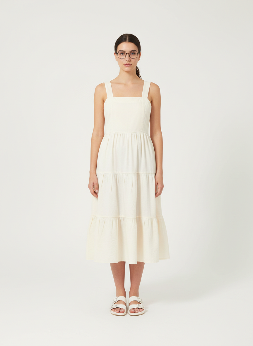 Basic Gathered Tiered Dress