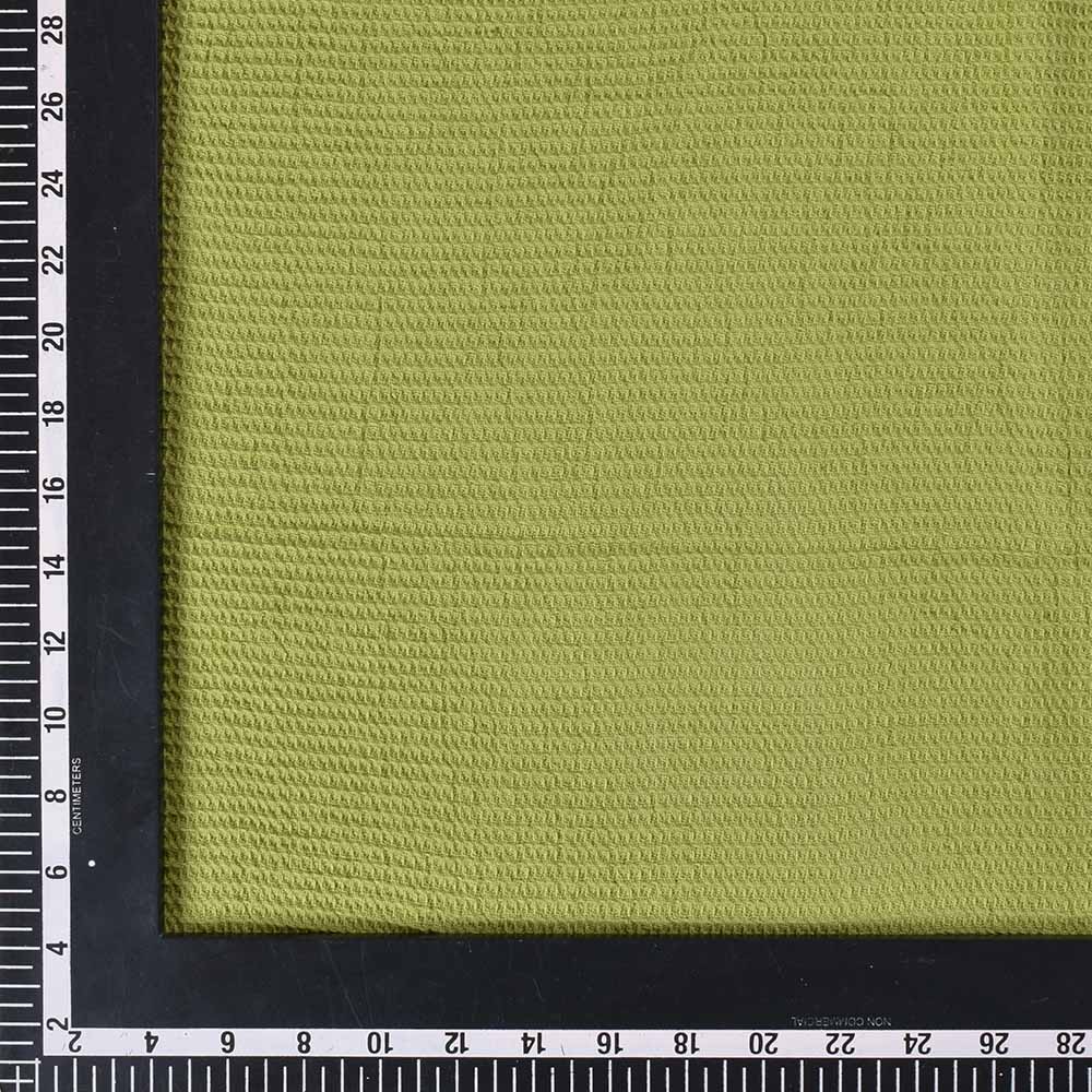 GREEN HONEYCOMB WEAVE PURE COTTON 122 GSM HANDWOVEN FABRIC