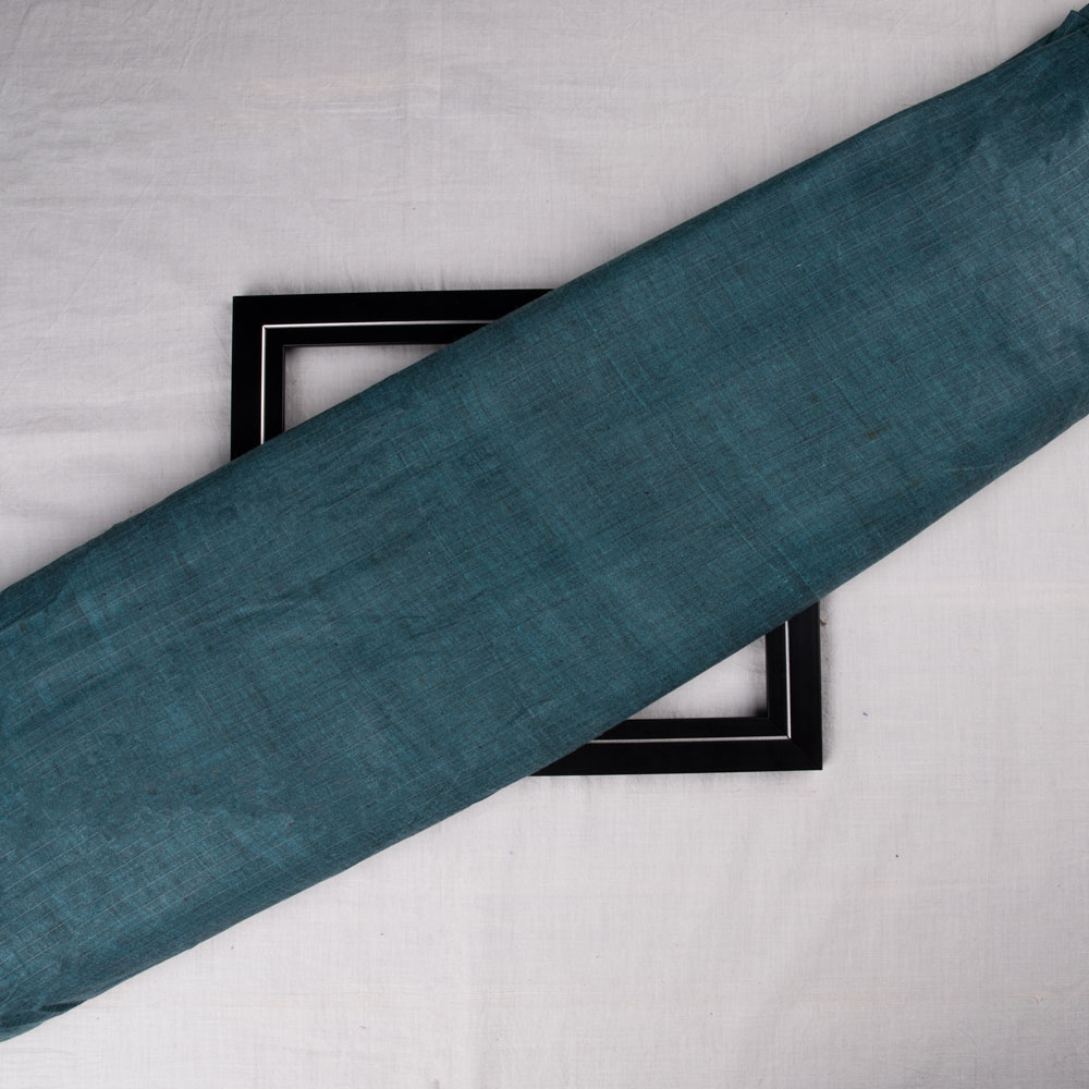 Stripe Teal Blue Pure Cotton 74 GSM Handwoven Fabric