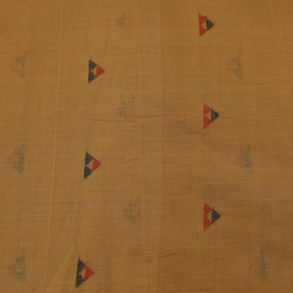 GEOMETRIC ORANGE JAMDANI PURE COTTON 55 GSM FABRIC 120