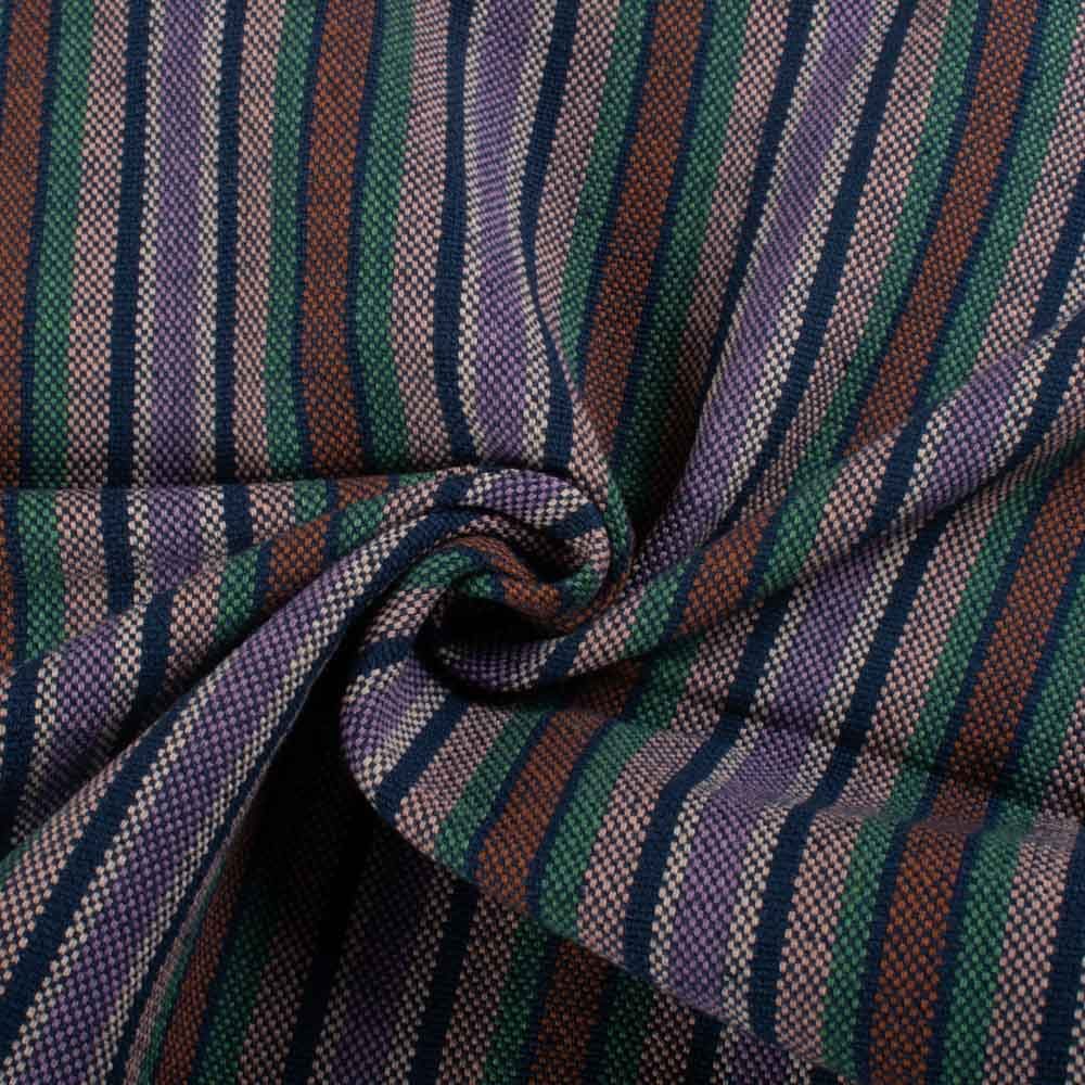 Stripe Multicolor Khadi Cotton 280 GSM Handwoven Fabric