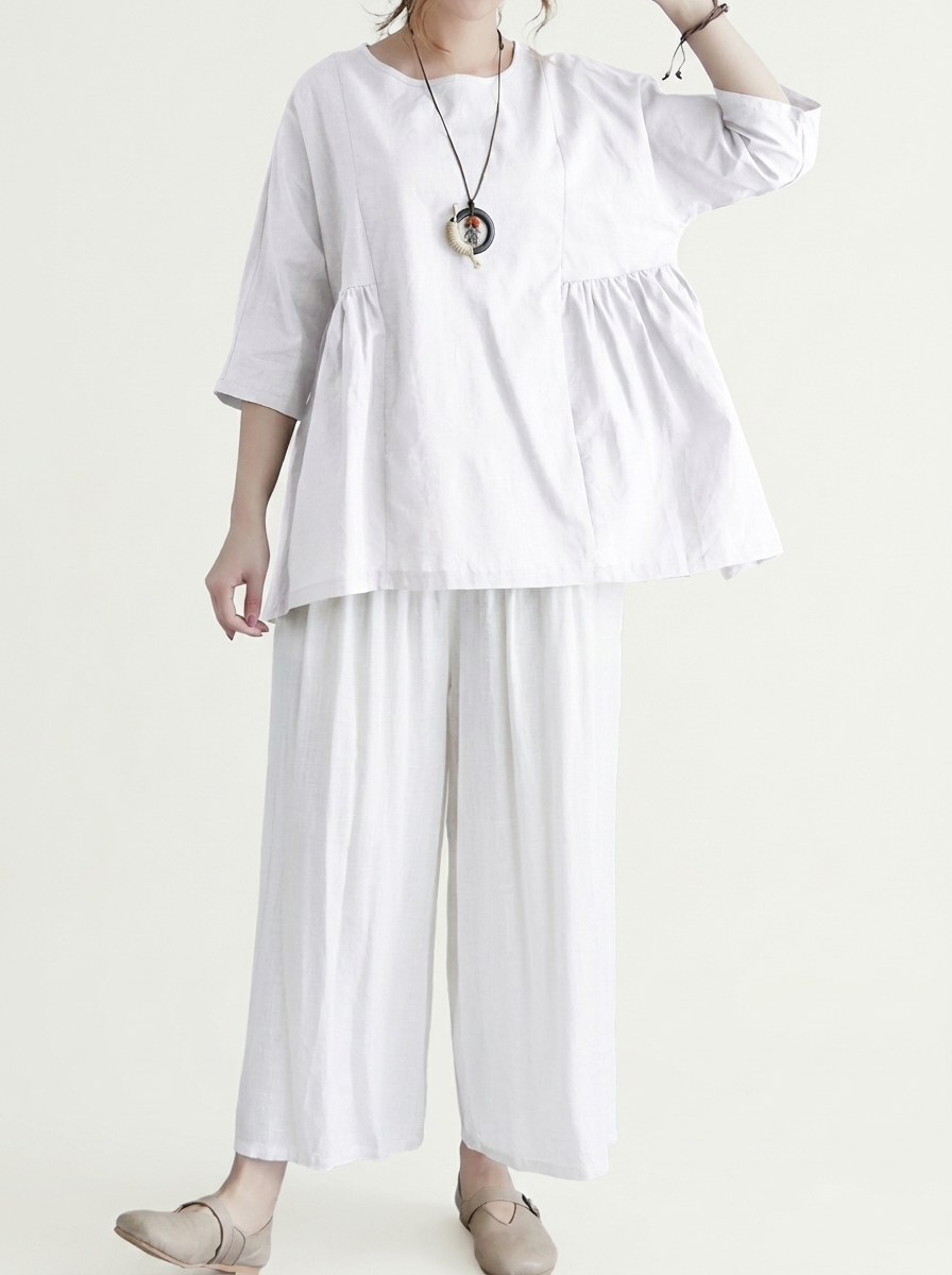 Side Gathers Long Top & Lose Pants Co-ord Set