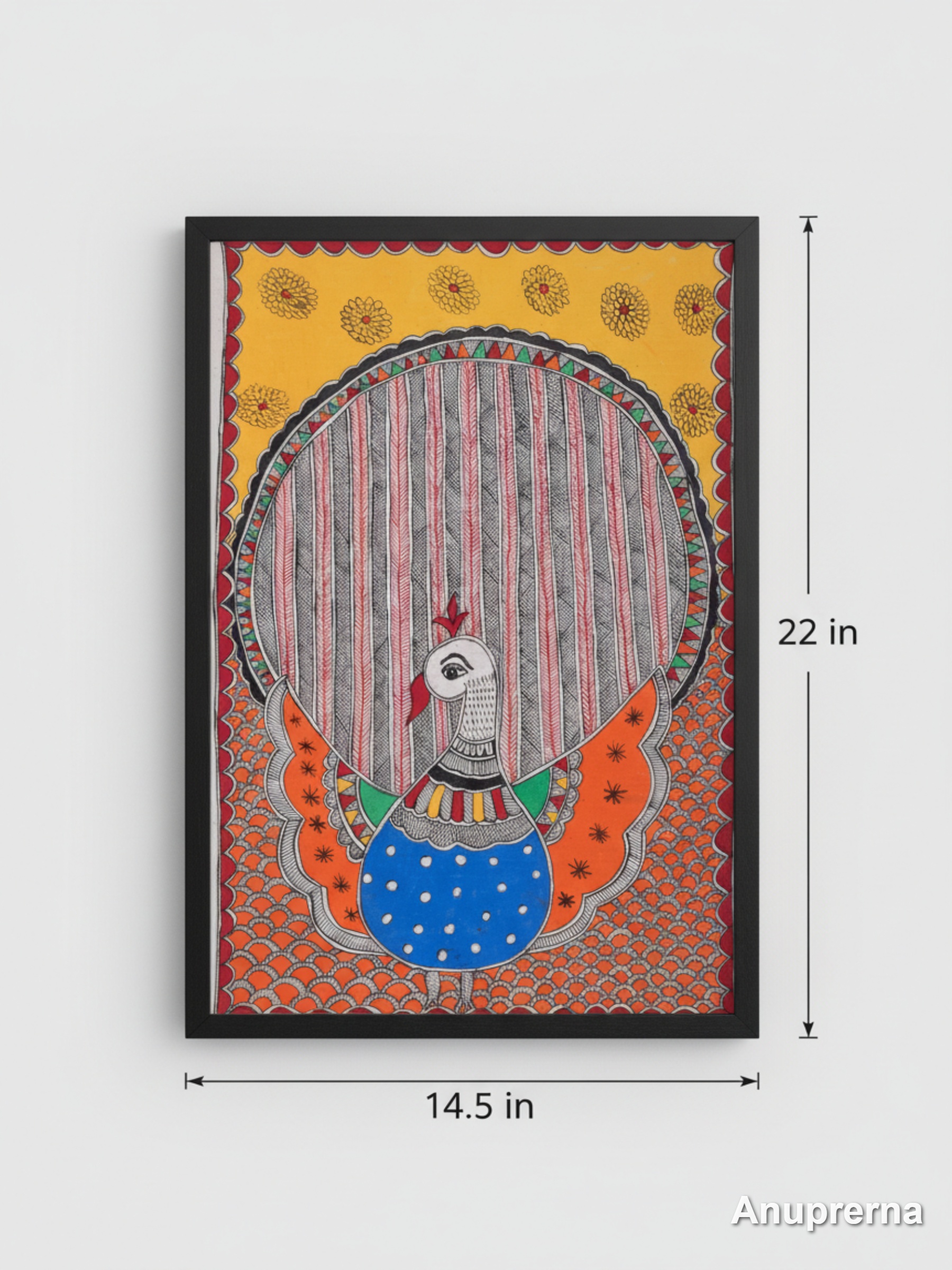 Peacock Dance Madhubani Wall Art Decor