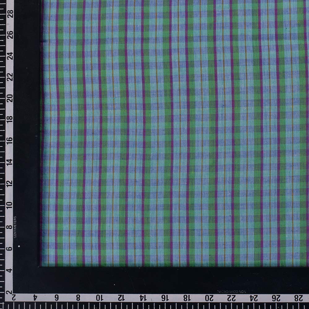CHECK MULTI COLOR PURE COTTON 60 GSM HANDWOVEN FABRIC 349