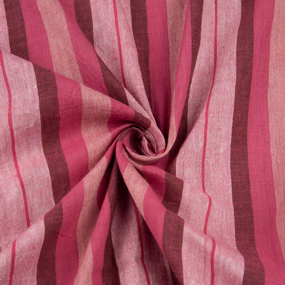 Stripe Red Pure Cotton 96 GSM Handwoven Fabric