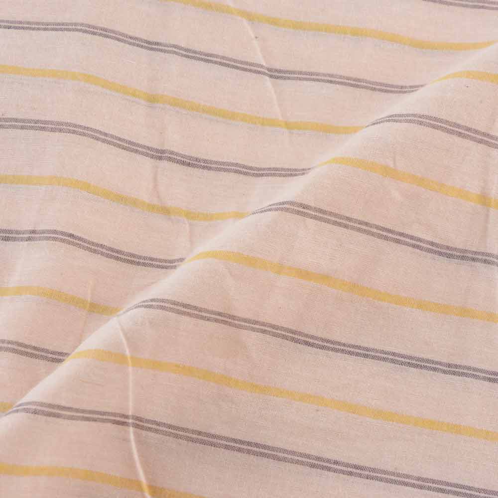STRIPE PEACH PURE COTTON 60 GSM HANDWOVEN FABRIC