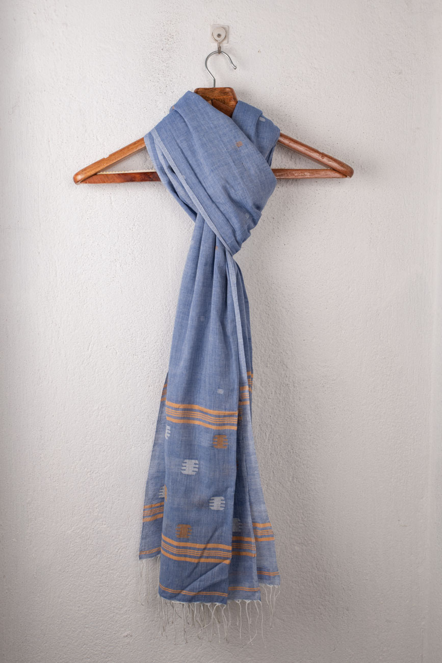 Handwoven Blue Scarf 89