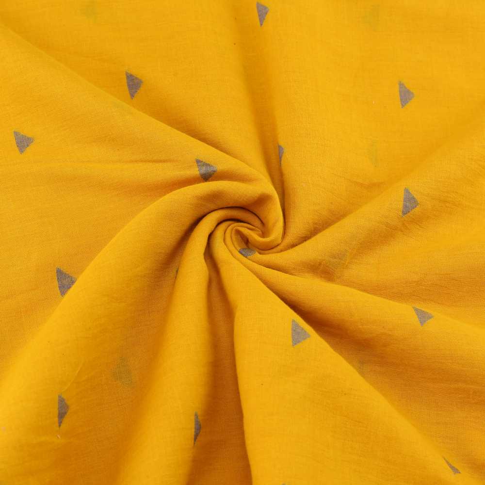 Geometric Yellow Jamdani Pure Cotton 55 GSM Fabric 78