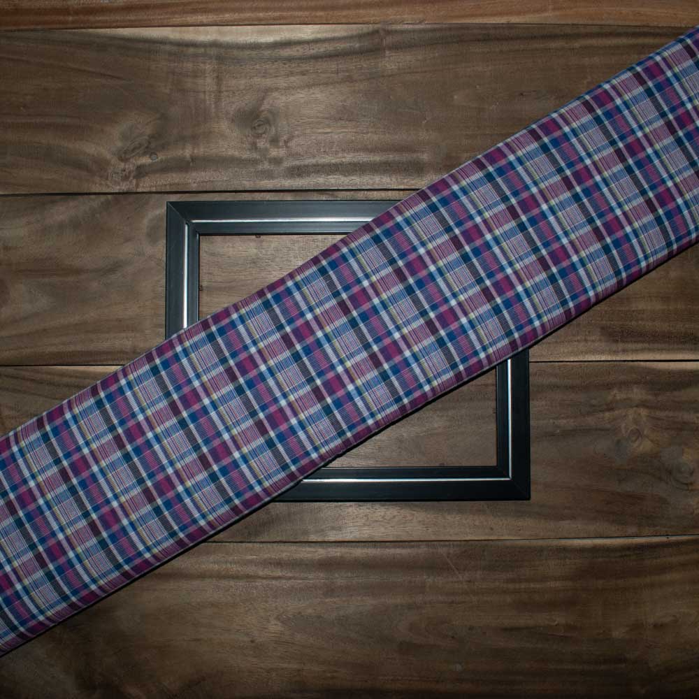 Check Multicolor Pure Cotton 60 GSM Handwoven Fabric 638