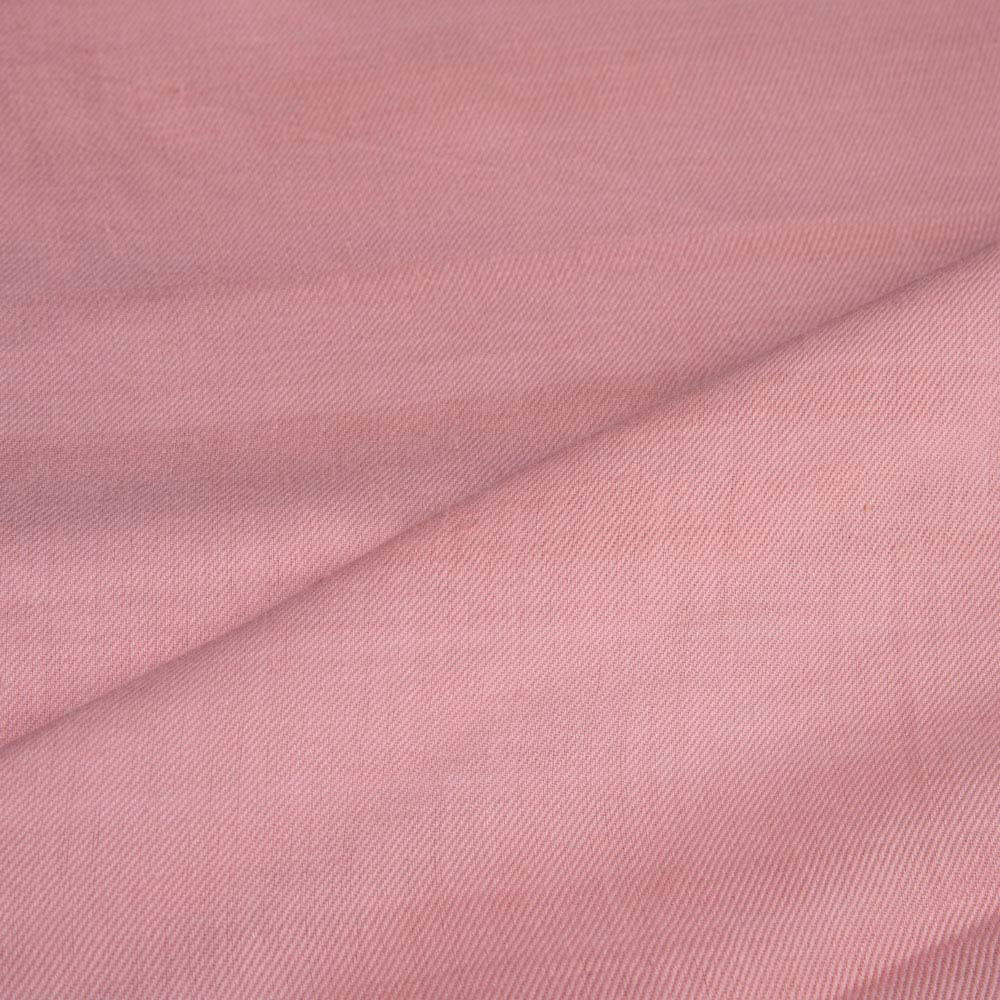 Solid Satin Twill Coral Pink Pure Cotton 102 GSM Handwoven Fabric