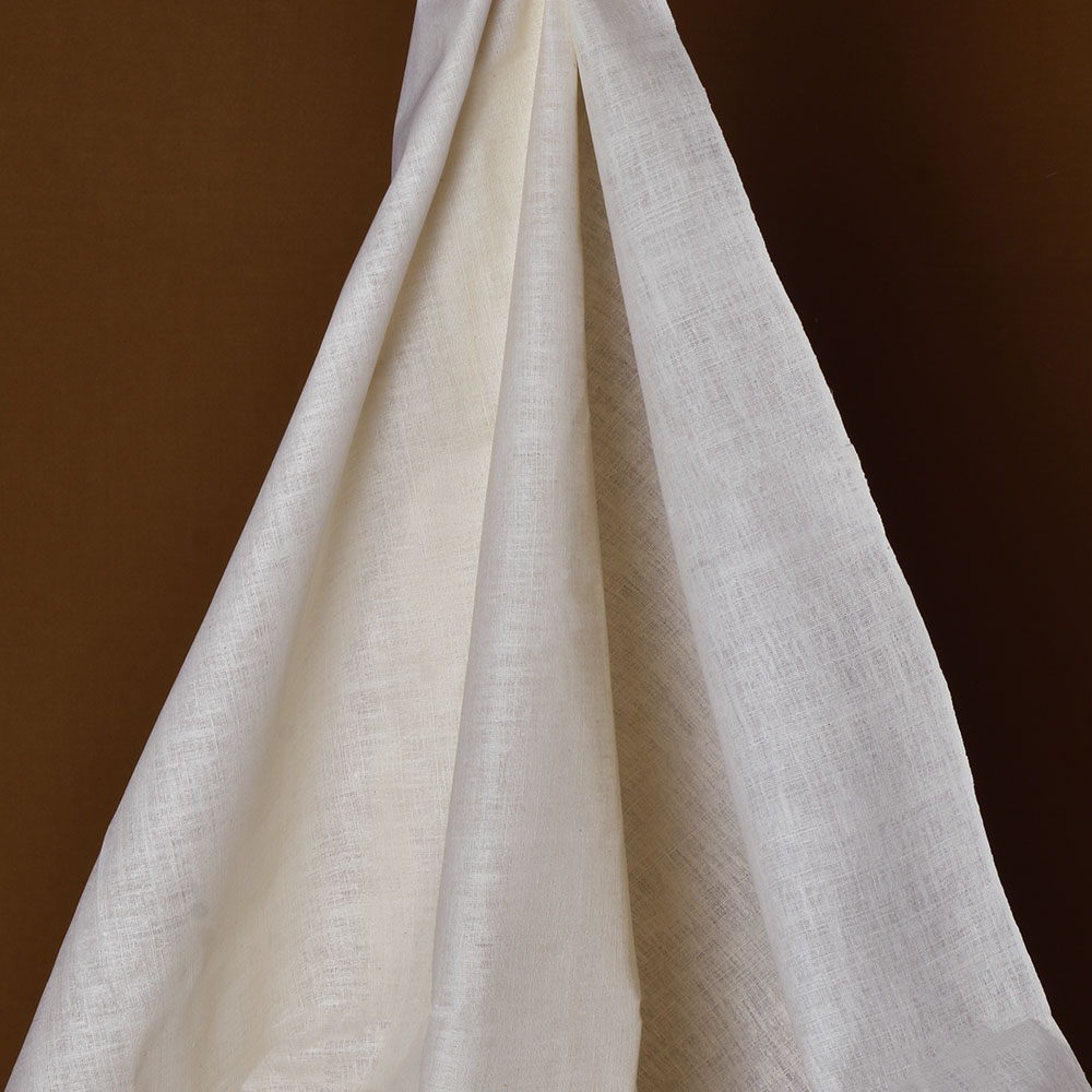 Plain Natural Pure Matka Silk 109 GSM Handwoven Fabric