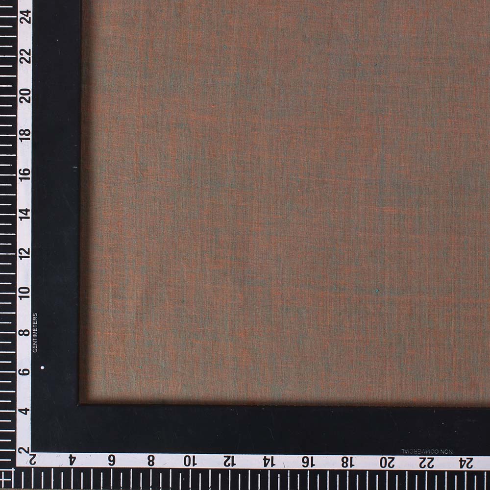CROSS COLOUR BROWN KHADI COTTON 65 GSM HANDWOVEN FABRIC