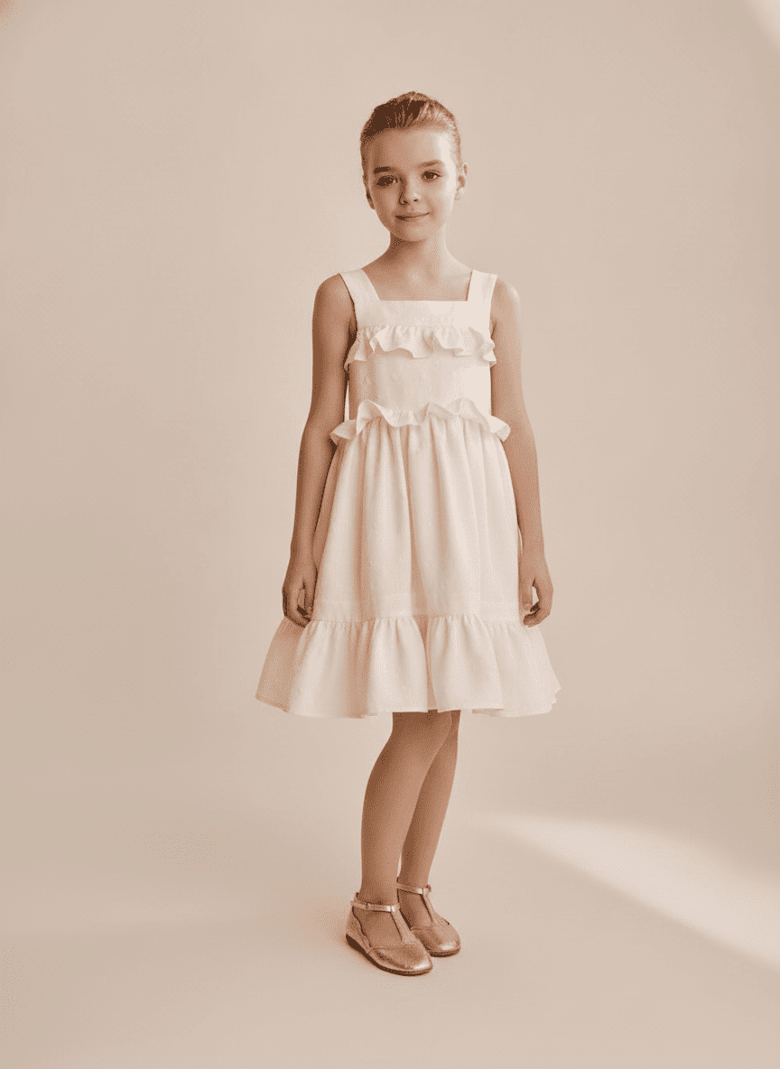 Gathered Kid's Flowy Dress
