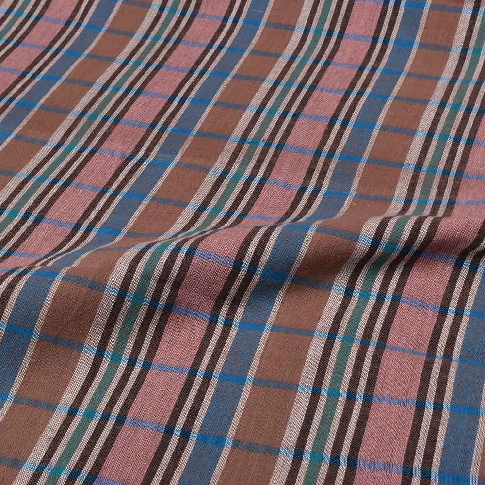 CHECK MULTICOLOR PURE COTTON 100 GSM HANDWOVEN FABRIC 527