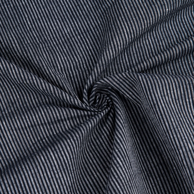 Pinstripe Black Pure Cotton 73 GSM Handwoven Fabric