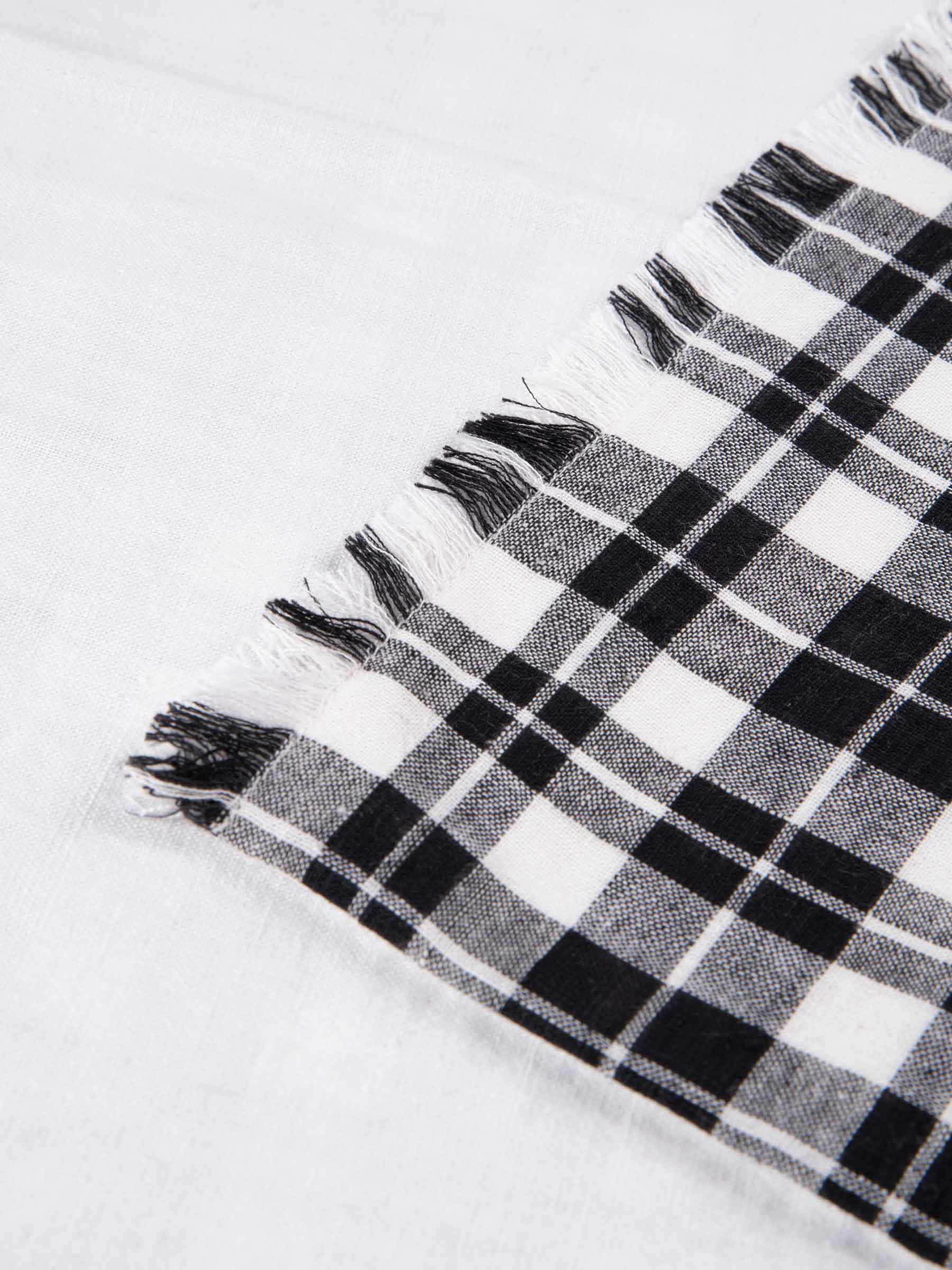 Check Black & White Handwoven Pure Cotton Placemat