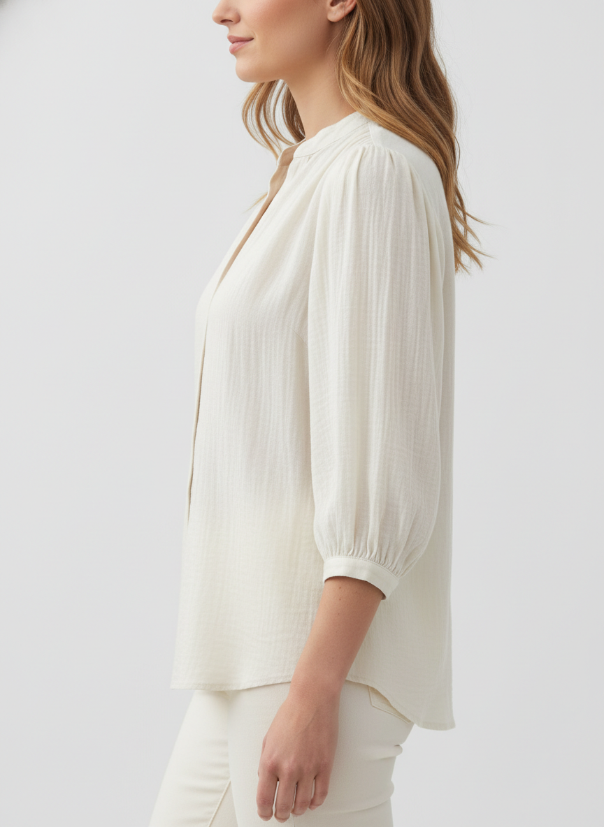 Lose Fit Mandarin Collar Top