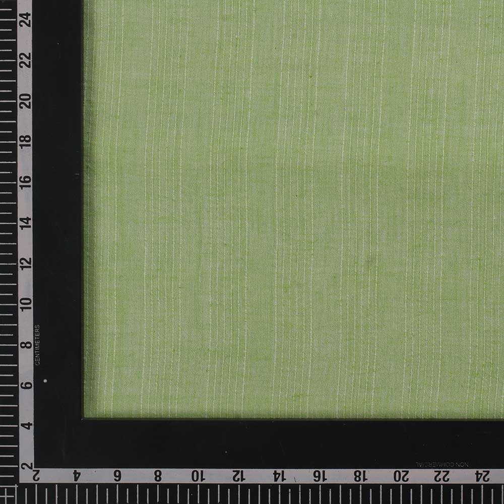 STRIPE LIME GREEN PURE COTTON 80 GSM HANDWOVEN FABRIC