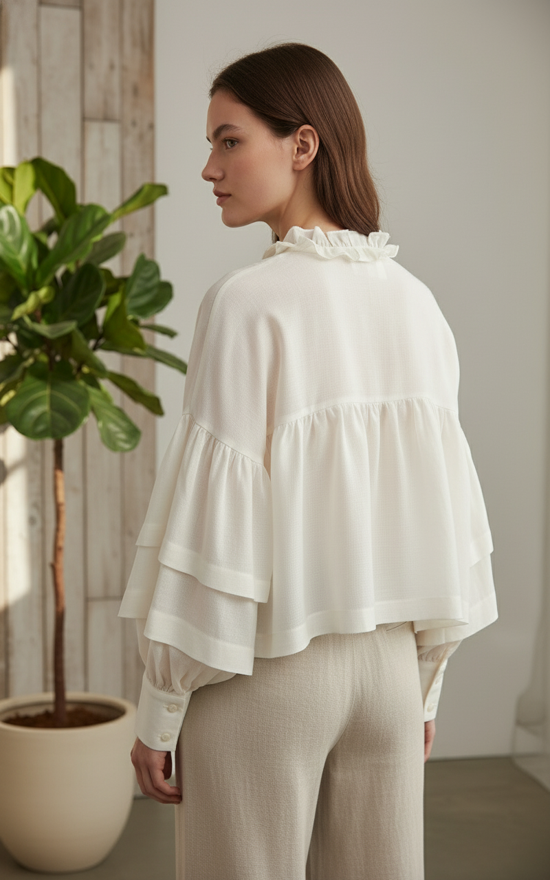 The Ruffle Tie-Neck Top