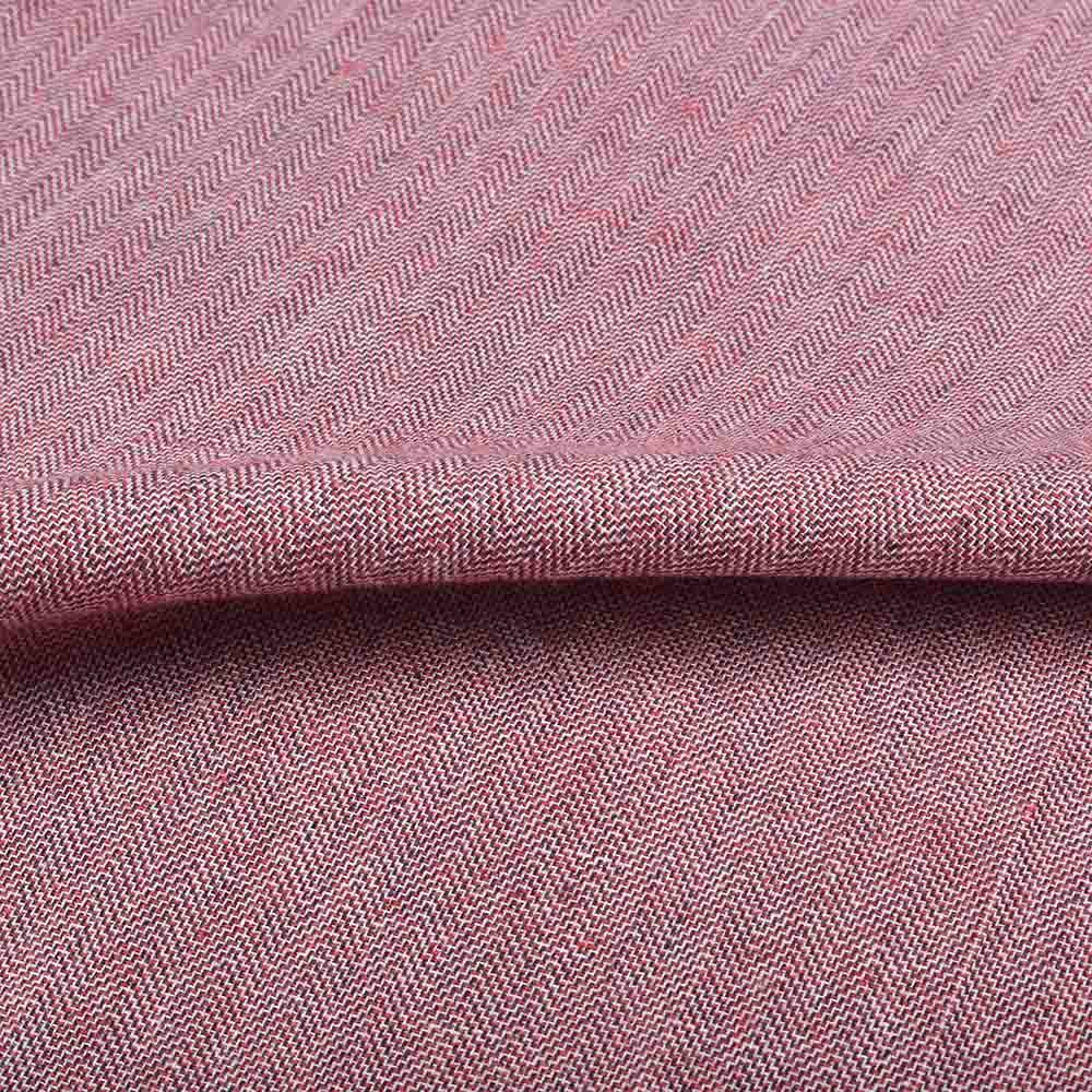 HERRINGBONE TWILL RED PURE COTTON 97 gsm HANDWOVEN FABRIC