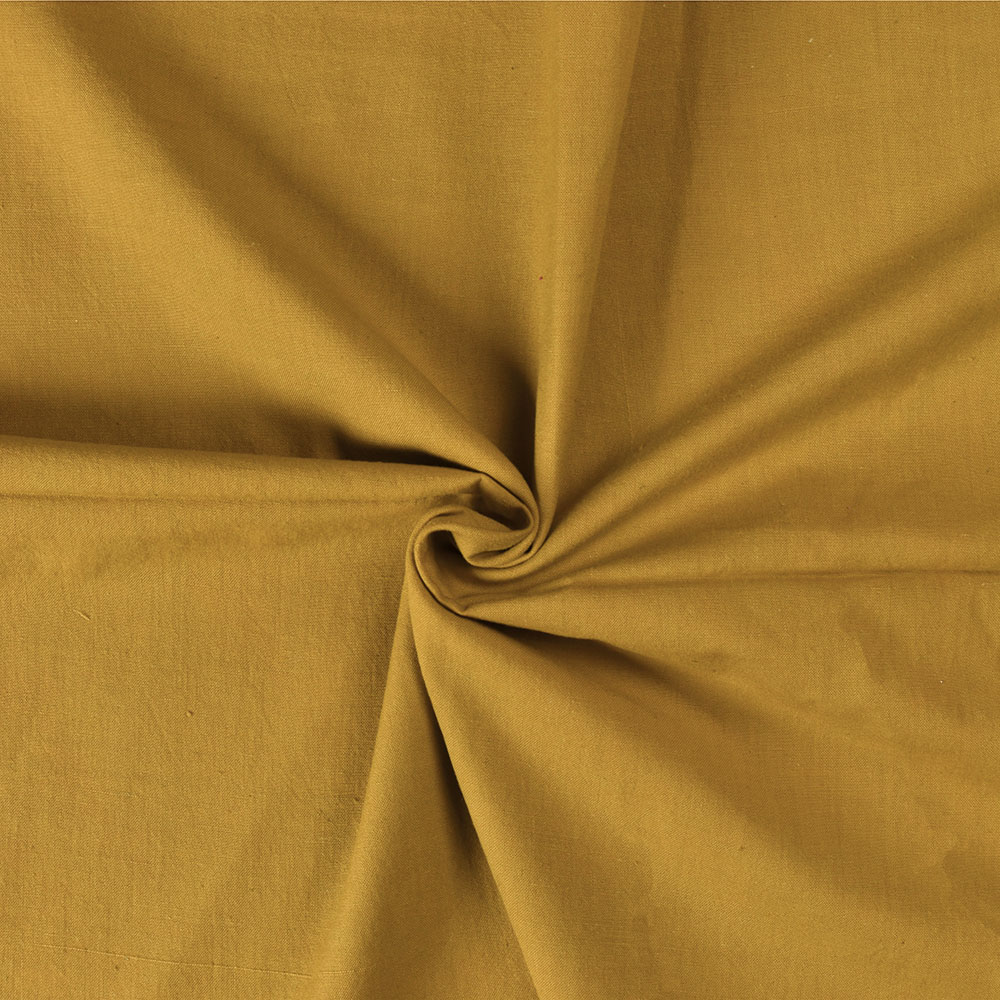 Plain Mustard Khadi Cotton 120 GSM Handwoven Fabric