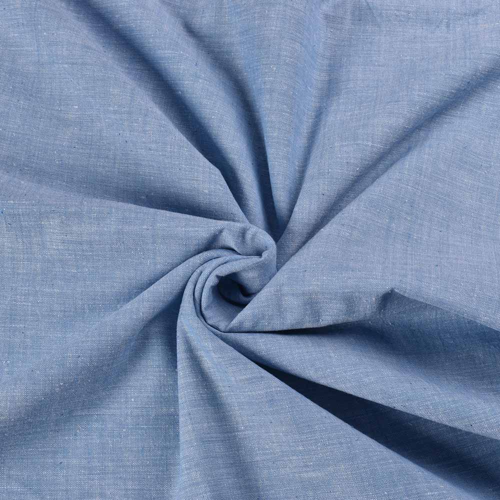 Chambray Blue Khadi Cotton 115 GSM Handwoven Fabric N28