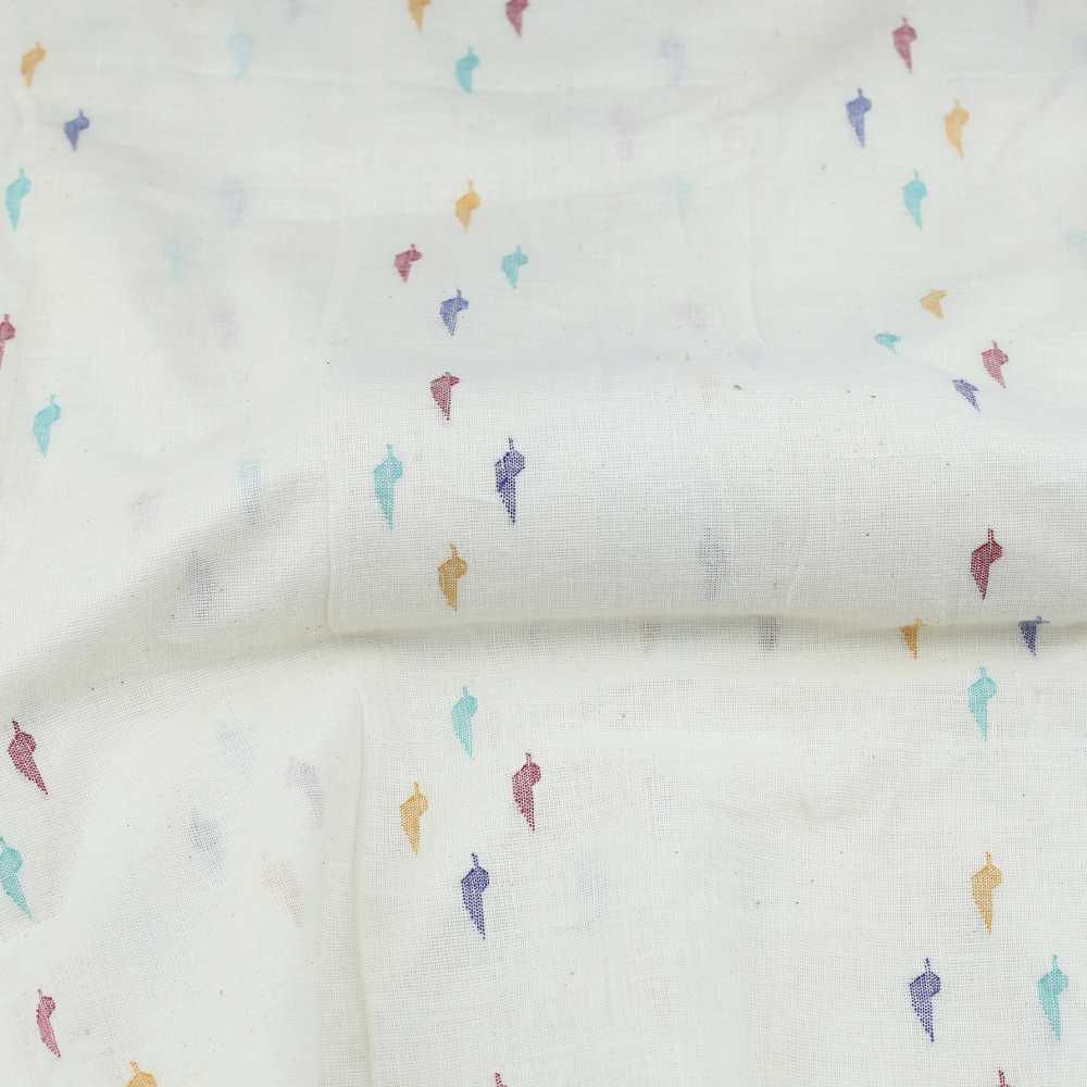 Geometric Cream Jamdani Pure Khadi 110 GSM Fabric
