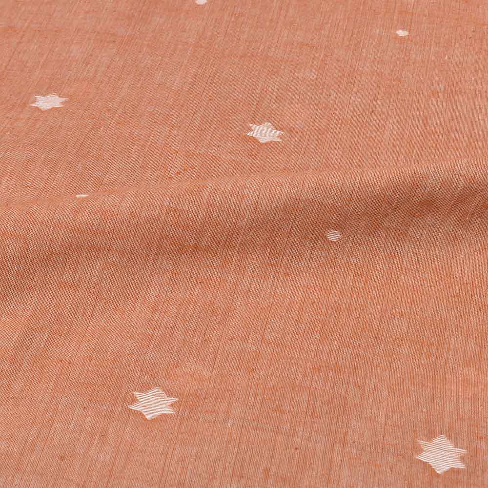 STAR LIGHT BROWN JAMDANI PURE COTTON 60 GSM HANDWOVEN FABRIC