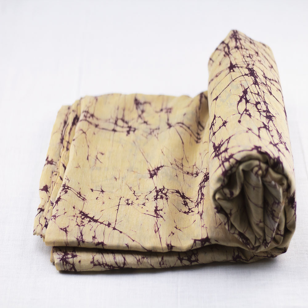 ABSTRACT YELLOW BATIK COTTON MULBERRY SILK BLEND 40 GSM FABRIC 04