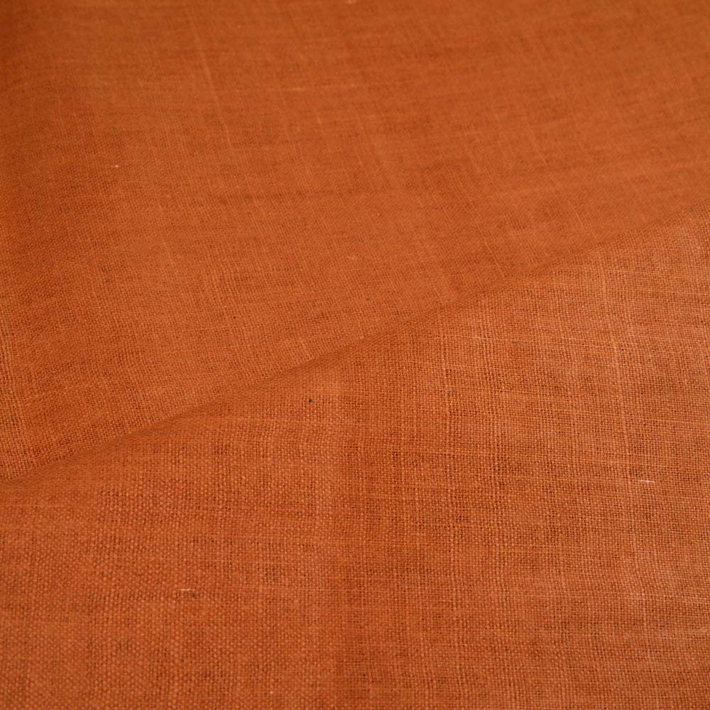 Plain Brown Khadi 122 GSM Fabric - Handspun & Handwoven