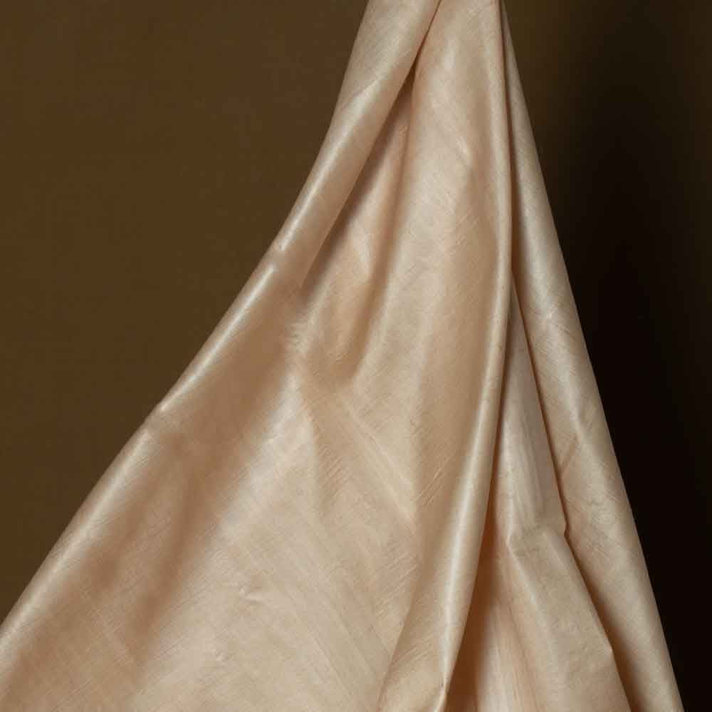 Plain Natural Pure Tussar Silk 56 GSM Handwoven Fabric