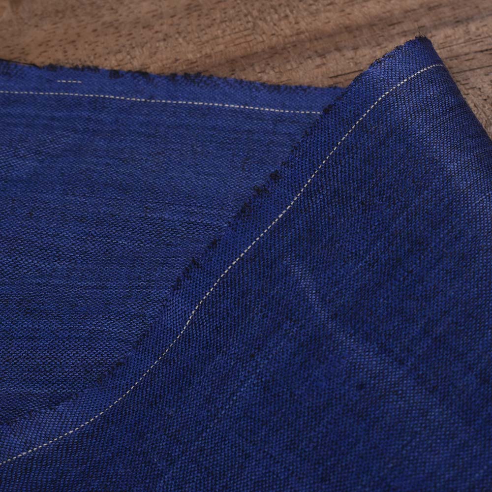 Plain Blue Pure Cotton 92 GSM Handwoven Fabric Ak16