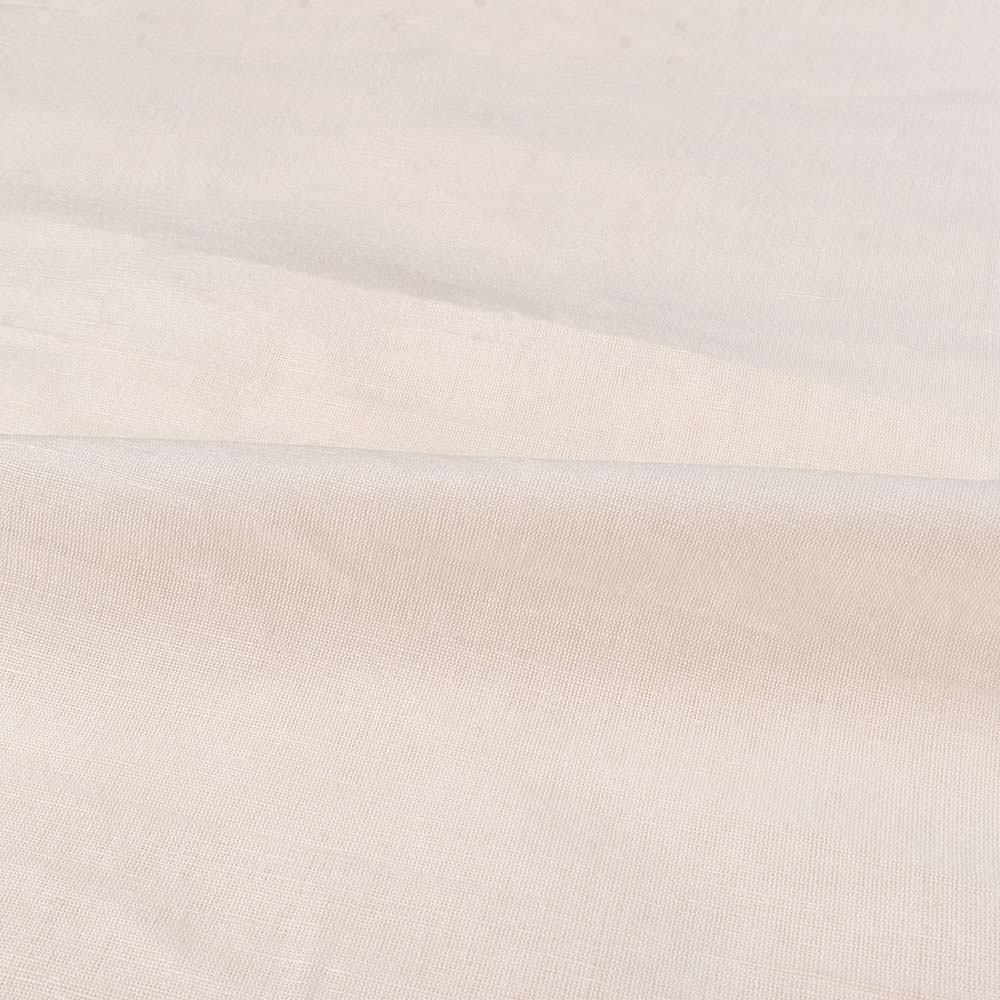 PLAIN WHITE LINEN AND COTTON BLEND 150 GSM HANDWOVEN FABRIC