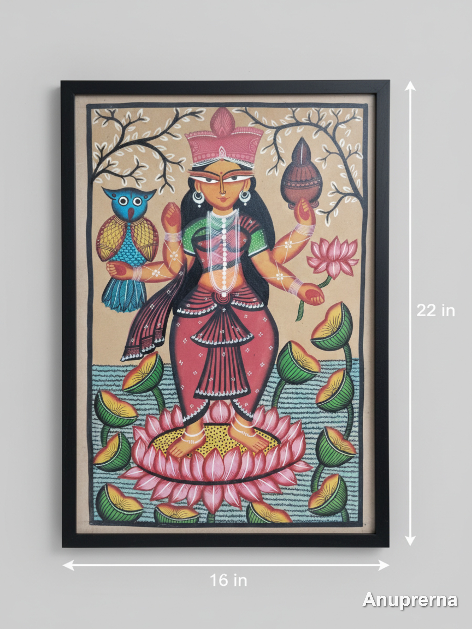 Maa Laxmi Portrait Pattachitra Wall Art Decor