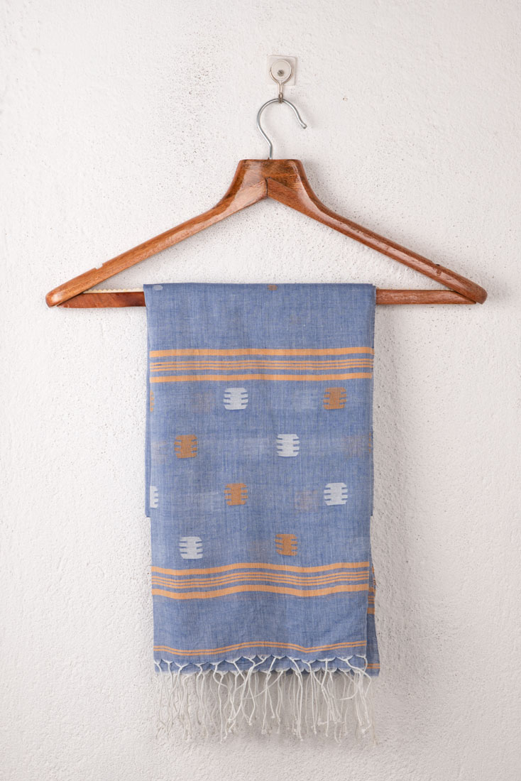 Handwoven Blue Scarf 89