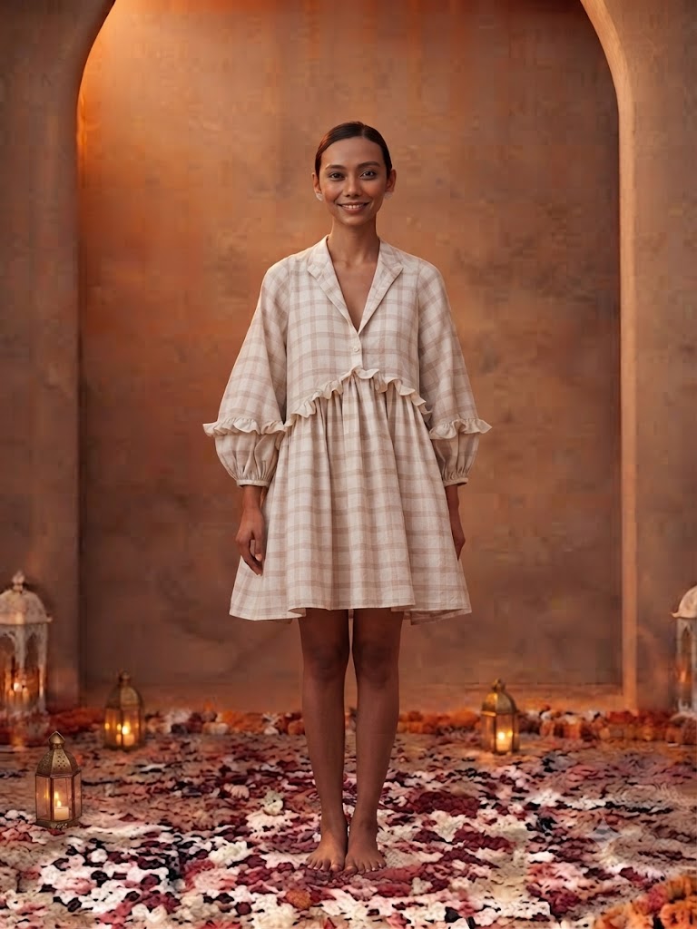 Gathered & Ruffled Dress