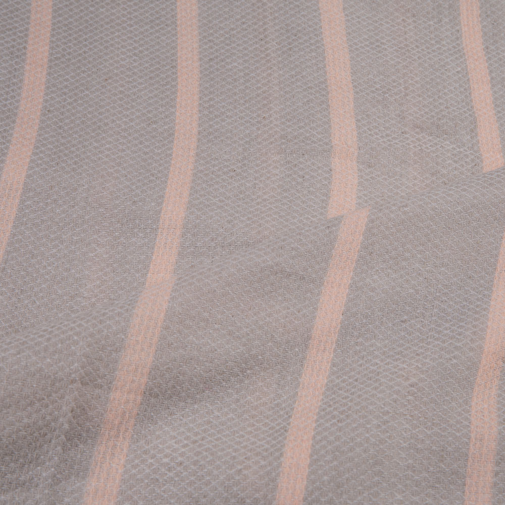 STRIPE GREY & BLUSH PINK JACQUARD MERCERISED COTTON 98 GSM FABRIC