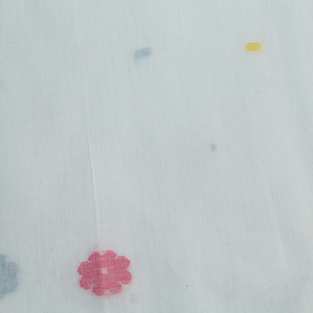Geometric White Jamdani Pure Cotton 55 GSM Fabric 13
