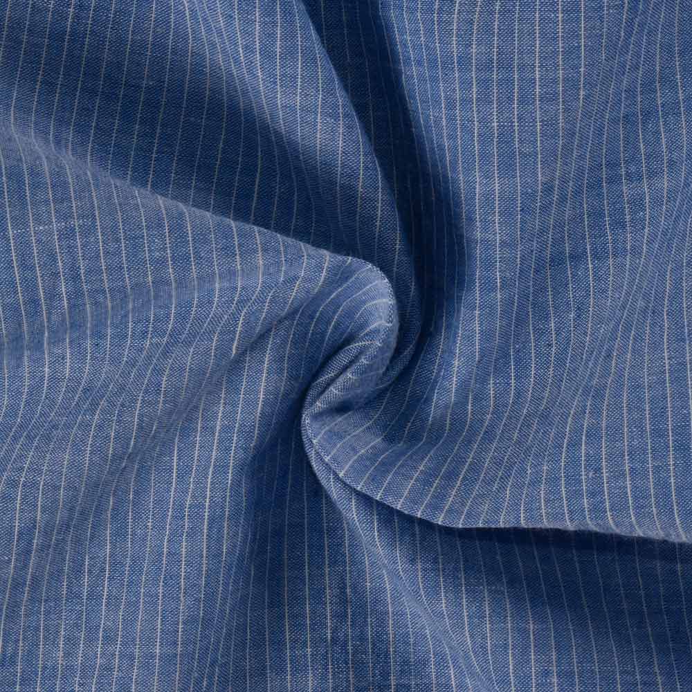 Stripe Blue Pure Cotton 64 GSM Handwoven Fabric