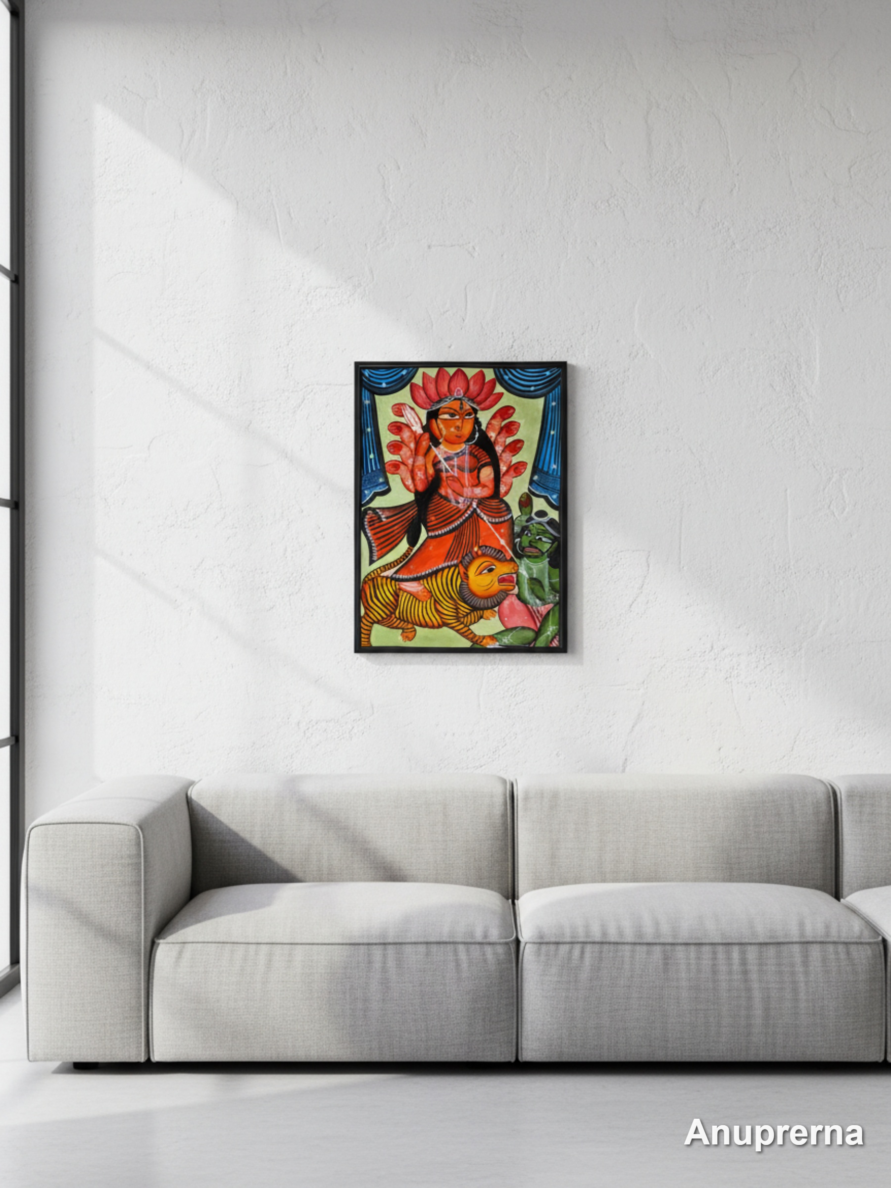 Maa Durga & Asur Pattachitra Wall Art Decor