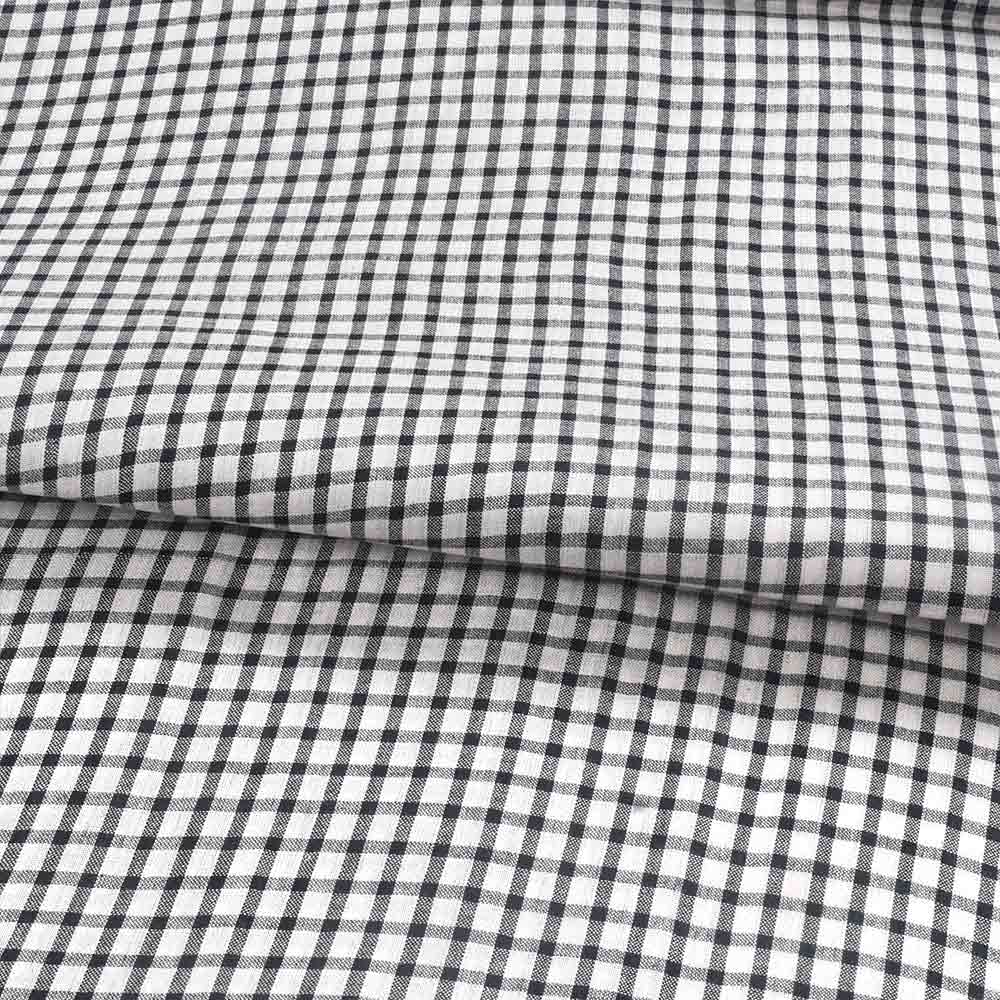 CHECK BLACK & WHITE PURE COTTON 62 GSM HANDWOVEN FABRIC