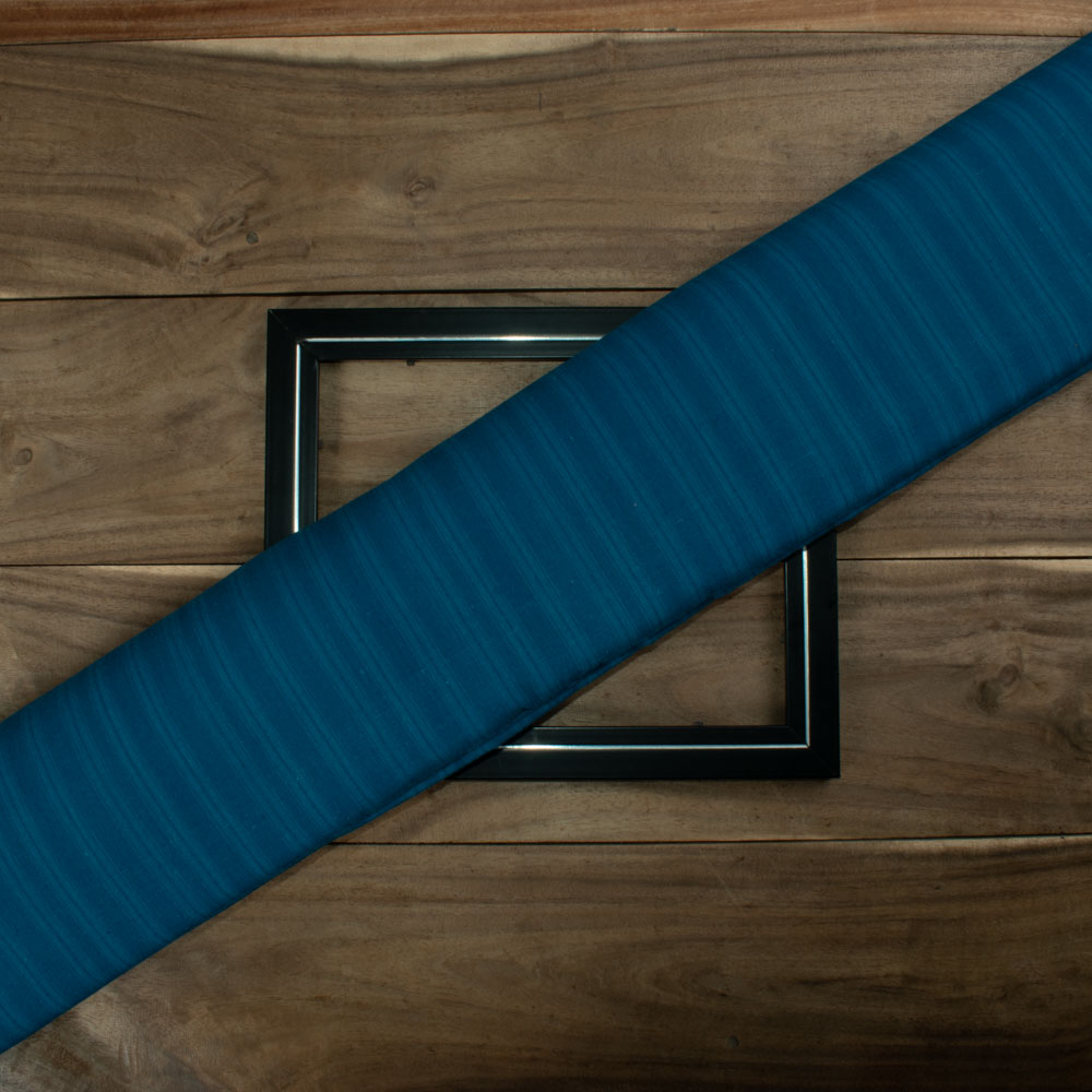Stripe Blue Khadi Cotton 140 GSM Handwoven Fabric