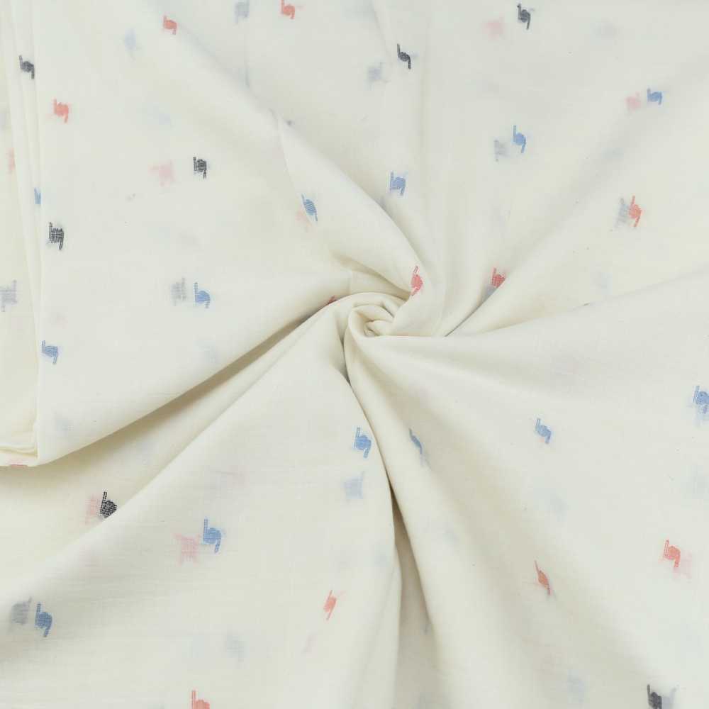 Geometric Creamjamdani Pure Cotton 55 GSM Fabric 98